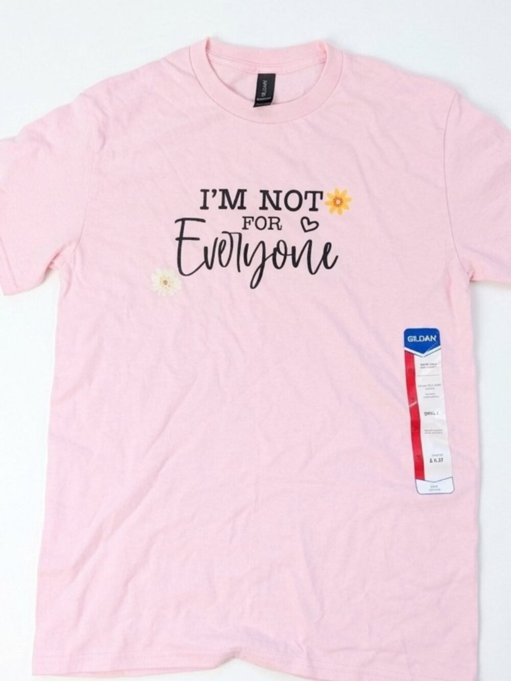 Handmade Pink "I'm Not For Everyone" Graphic Tee - Small